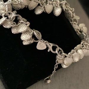 Strawberry charm Silver bracelet pure Silver 925 year 2017. The weight is 33.5g